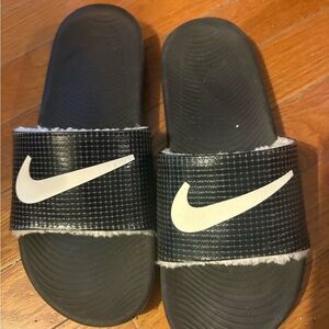 Nike Black and White Comfort Slides